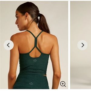 NWT Beyond Yoga Slim Racerback Space-dye Tank in Midnight Heather Green M